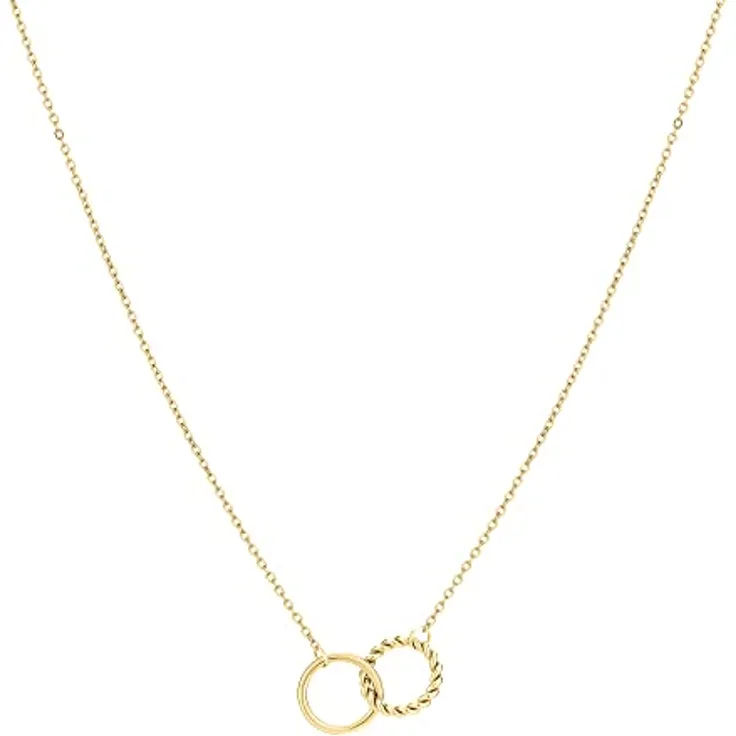 Tamaris Halskette TJ-0227-N-45, filigrane Ankerkette mit ineinander gehängten Circles, Edelstahl IP Gold, 45 cm