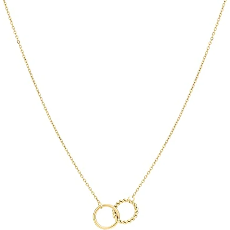 Tamaris Halskette TJ-0227-N-45, filigrane Ankerkette mit ineinander gehängten Circles, Edelstahl IP Gold, 45 cm – Bild 1
