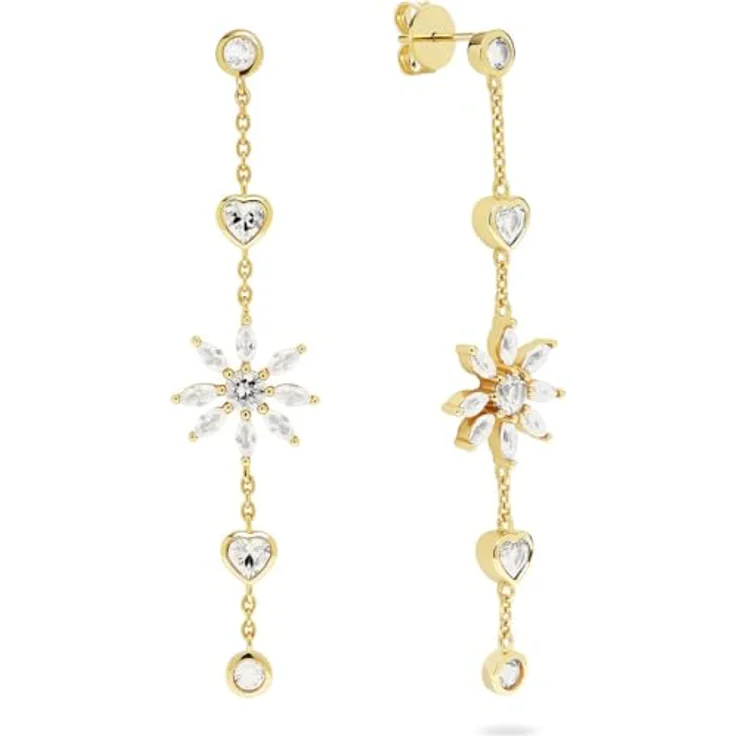 JETTE Ohrhänger DAISIES GARDEN 89191424, 18-Karat vergoldetes, recyceltes Sterlingsilber mit Zirkoniasteinen in Bicolor-Look – Bild 1