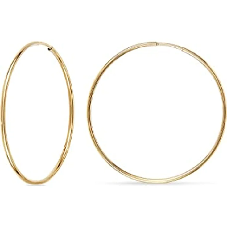 FAVS Damen-Creolen 375er Gelbgold, Durchmesser 30 mm, Stärke 1,2 mm, klassisches Design – Bild 2