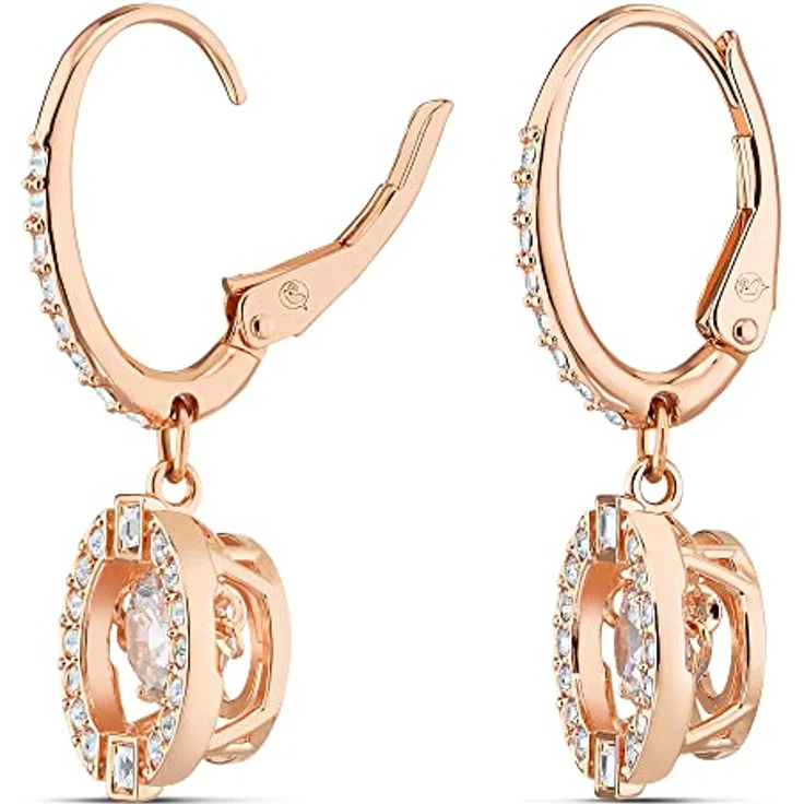 Swarovski Ohrhänger Una Sparkling Dc 5504753, metallene Ohrringe mit Swarovski-Kristallen, Druckverschluss, 2,6 cm Länge, 1,2 cm Breite – Bild 3