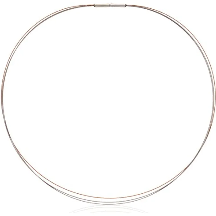 Boccia Damen-Collier 3-Fach, Edelstahl teilvergoldet, bicolor, 45.0 cm mit Bajonettverschluss