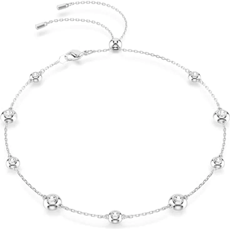 Swarovski Una Angelic Halskette, Rhodinierte Damenhalskette mit Beidseitig Tragbaren Kristallen, Länge: 30-44 cm – Bild 2