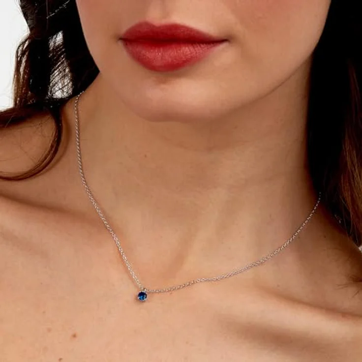 Morellato Tesori Damen Halskette, 925‰-Silber mit blauem Zirkon, Karabinerverschluss – SAIW172 – Bild 5