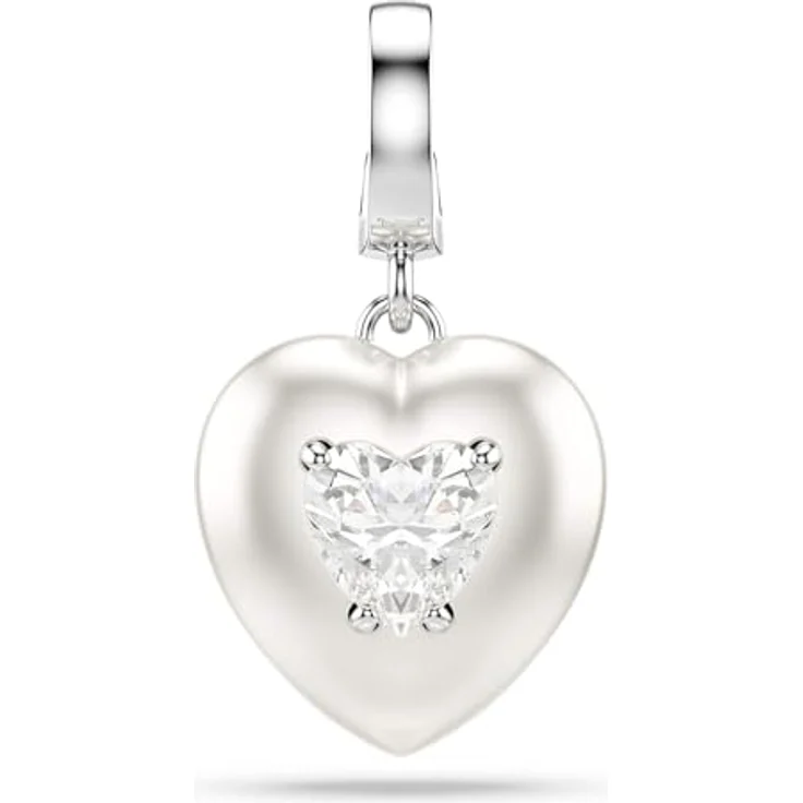 Swarovski Idyllia Charm, Herz in Weiß mit perlfarbener Beschichtung und Swarovski Zirconia, rhodiniert – Bild 1