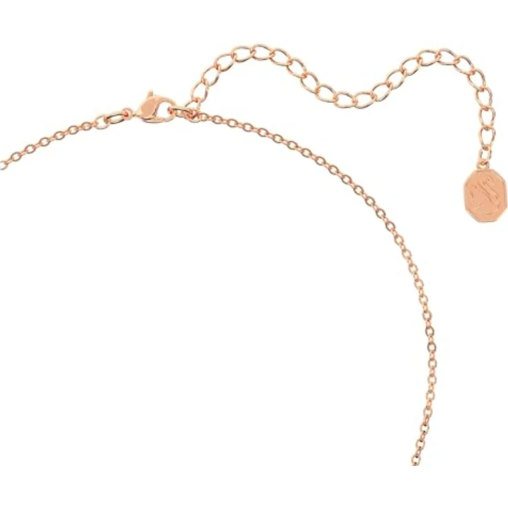 Swarovski Bella Halskette, Rosé Vergoldete Damenhalskette mit Rosa Anhänger und schimmerndem Pavé – Bild 3