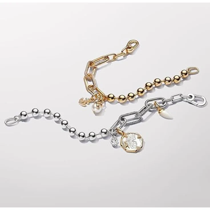 PANDORA ME Schlangen Perlmutt Mini-Charm-Anhänger, Sterling Silber mit vergoldeter Metalllegierung und Zirkonia, kompatibel mit ME und Moments Armbändern, 763375C01 – Bild 5