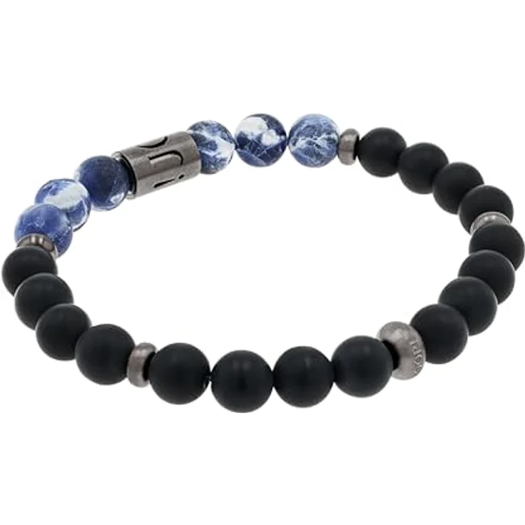 JOOP! Edelstahl Armband Herren mit Dumortierit, 18,5 cm, Silber, in Schmuck Geschenk Box, 2033995 – Bild 3