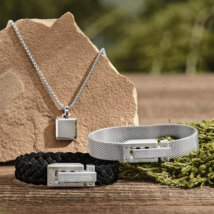 Tommy Hilfiger Jewelry Halskette für Herren, Edelstahl Box Chain mit quadratischem Anhänger, 61 cm, sicherer Klappverschluss – Bild 4