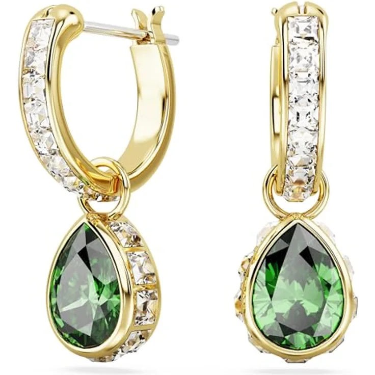 Swarovski Ohrstecker Chroma 5662922, vergoldete Creolen mit Swarovski-Kristall, 2 cm