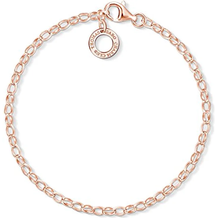 THOMAS SABO Charm-Armband 925er Sterlingsilber, 750er Roségold Vergoldung, längenverstellbar, roségoldfarben