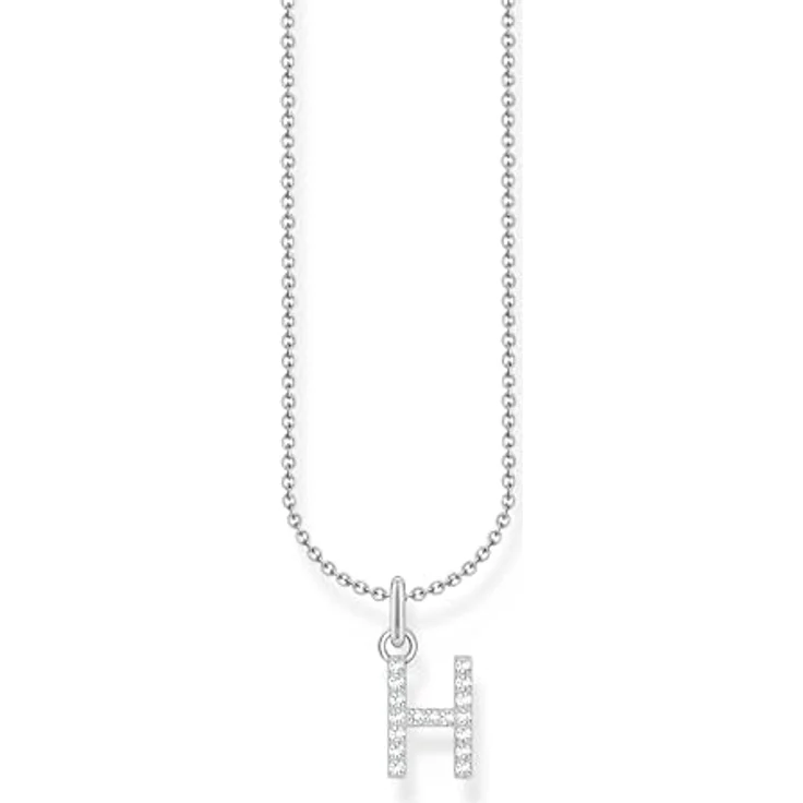 THOMAS SABO Halskette Buchstabe H, 925 Sterling Silber mit Zirkonia, Damen Schmuck – Bild 1