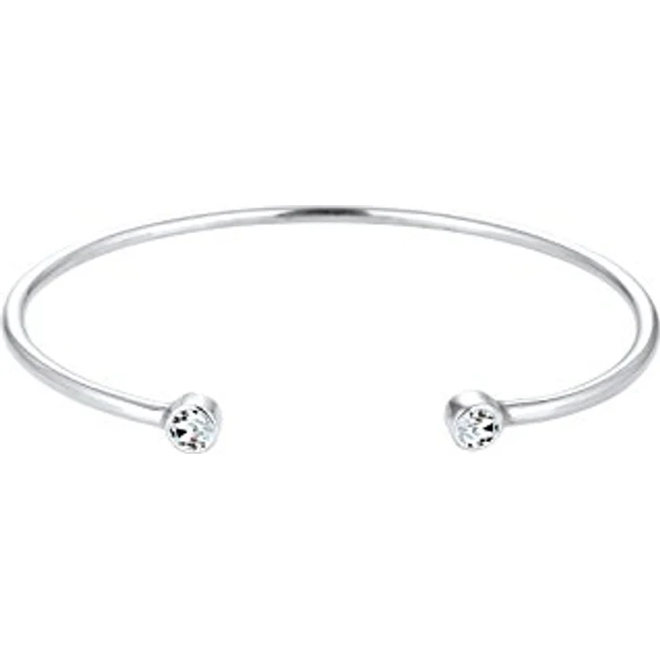 Elli Armreif Weiß 925 Sterling Silver, mit Swarovski® Kristallen, schlichter Armschmuck für moderne Frauen – Bild 4