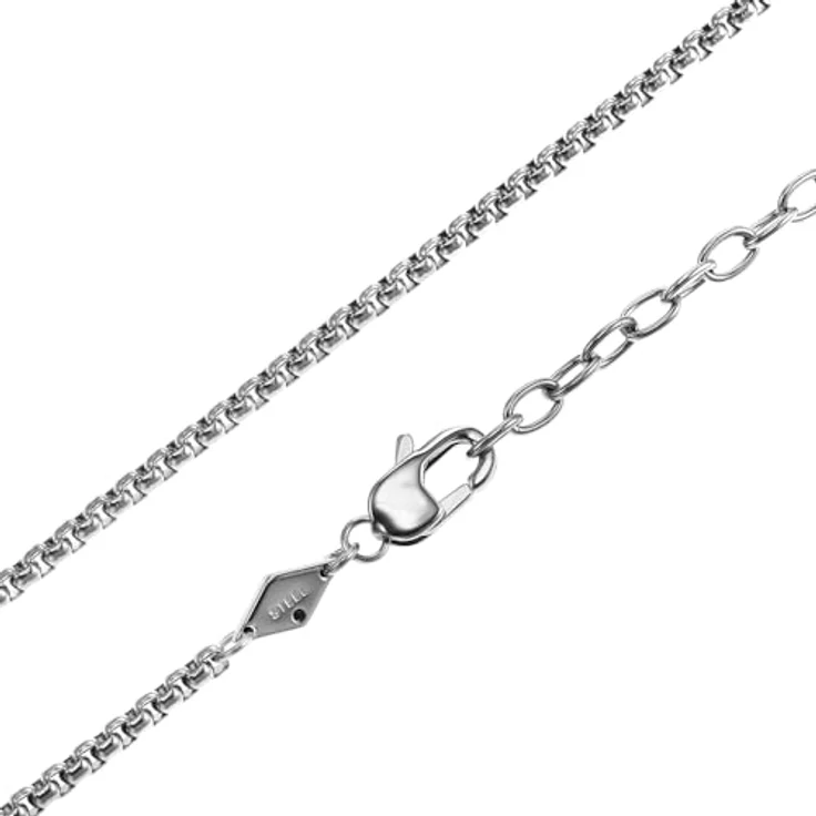 FOSSIL Herrenhalskette aus Edelstahl mit Karabinerverschluss, Dog Tag, Silber und Schwarz – Bild 5