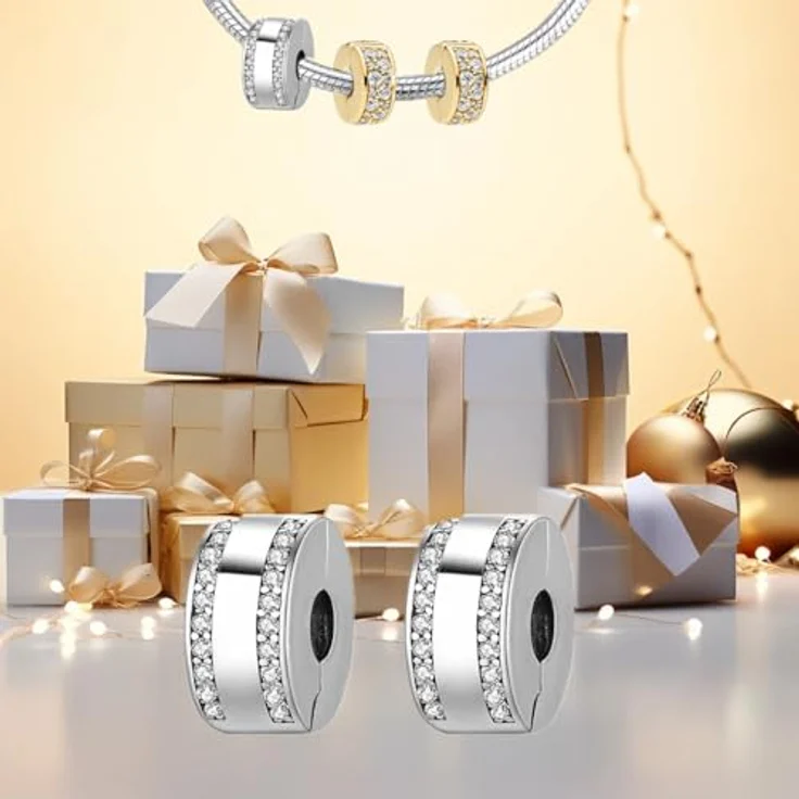 Anduonie Charms Stopper, Charms Anhänger aus 925 Silber mit rotem Charme, kompatibel mit europäischen Armbändern für Frauen – Bild 4