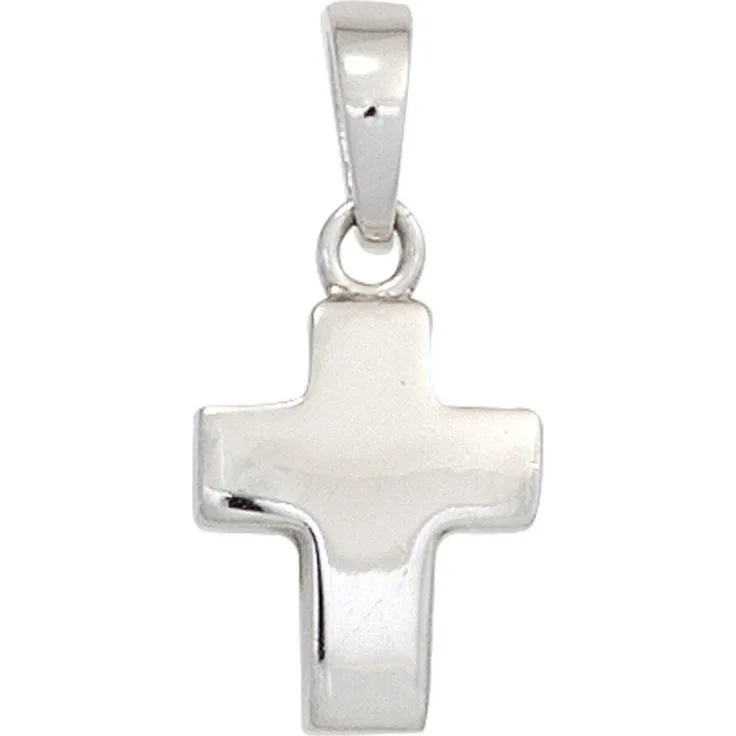 JOBO Kreuzanhänger, 925 Sterlingsilber, rhodiniert, 13,1 mm hoch