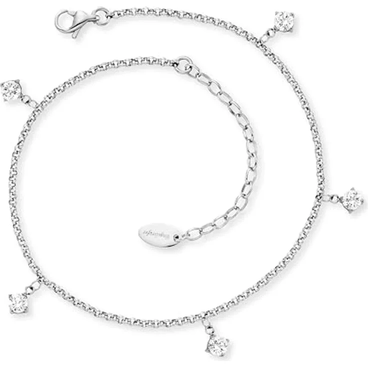 Engelsrufer Fußkette Shiny, Made in Germany - mit synthetischen Zirkonia, elegantes Design
