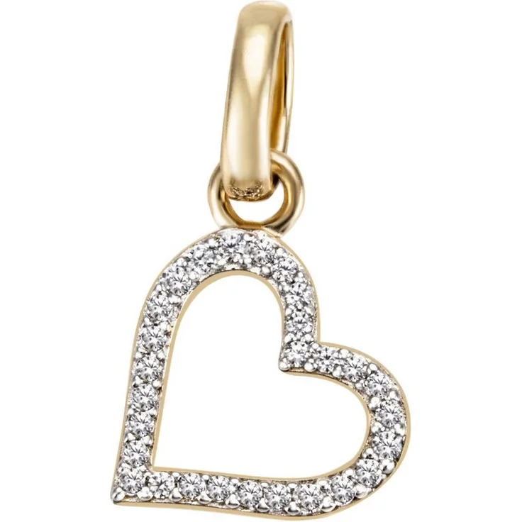Firetti Kettenanhänger Herz "LIEBE", Silber 925 mit Zirkonia (synth) - eleganter Halsschmuck als Geschenk