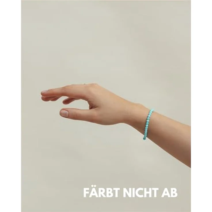 GD GOOD.designs Amazonit Armband Damen, Naturstein Armband mit 4mm facettierten Edelstein Perlen und 925 Silber Perle, passend für 15-19 cm Handgelenke, inkl. Geschenkbeutel – Bild 5