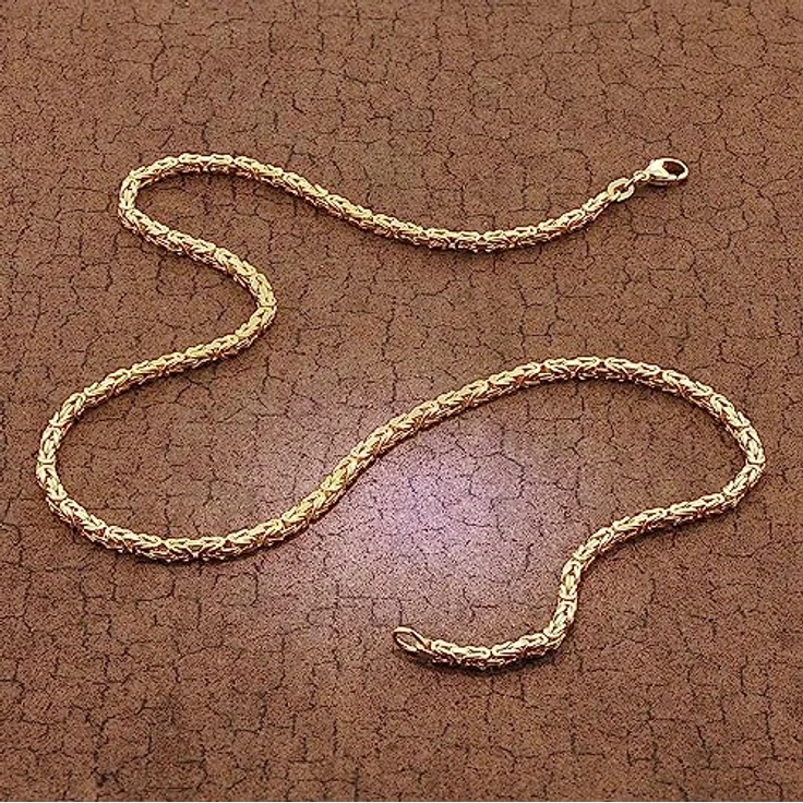 trendor Königskette Collier Gold auf 925 Silber, 2,8 mm Breite, Halsschmuck für Damen und Herren, 50 cm, Geschenkbüchse – Bild 2