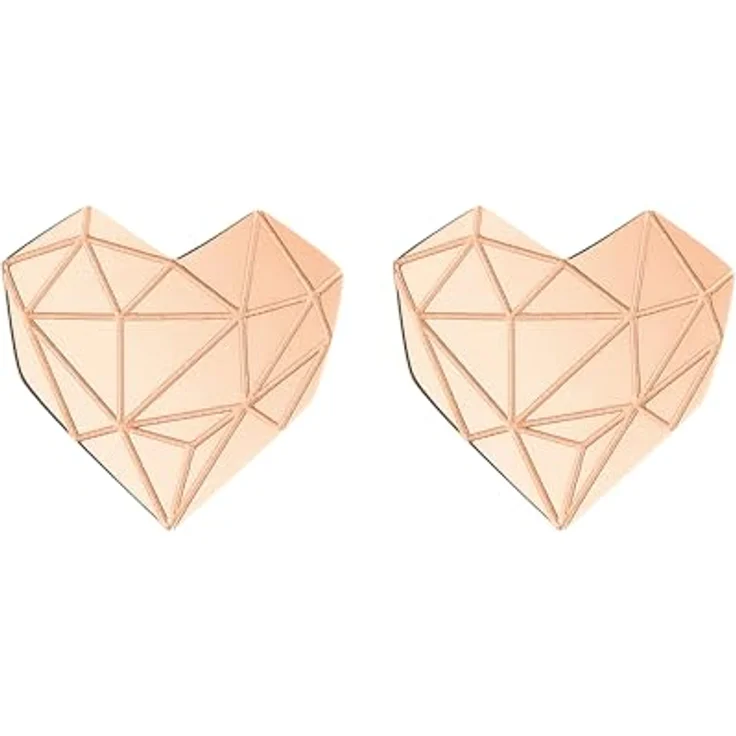 LIEBESKIND BERLIN Herzohrstecker, Damen-Ohrstecker aus rosévergoldetem Edelstahl, 11 mm mit Steckverschluss – Bild 2