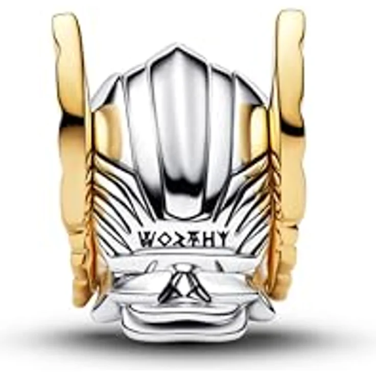 PANDORA Moments Marvel Thor Helm Charm, Sterling-Silber mit 14K vergoldeter Metalllegierung, Kompatibel mit Pandora Moments, 764215C00 – Bild 2