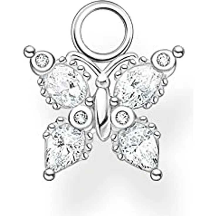 THOMAS SABO Ohrring Anhänger Schmetterling, 925 Sterlingsilber mit Karabinerhaken, Charm Club für Bettelarmbänder und Ketten