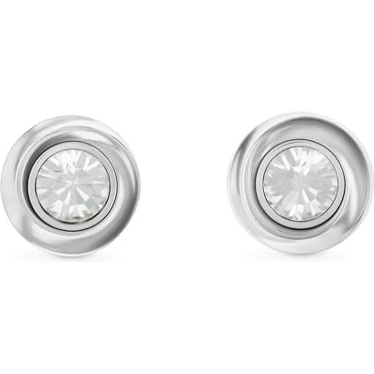 Calvin Klein TWISTED BEZEL SOLITAIRE Ohrstecker mit Preciosa Crystal, silber – Bild 1