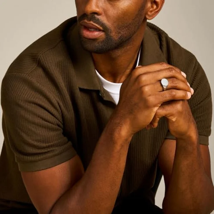 Fossil Unisex Ring JF047740408, Edelstahl silber, poliert, Größen 5-12 – Bild 3