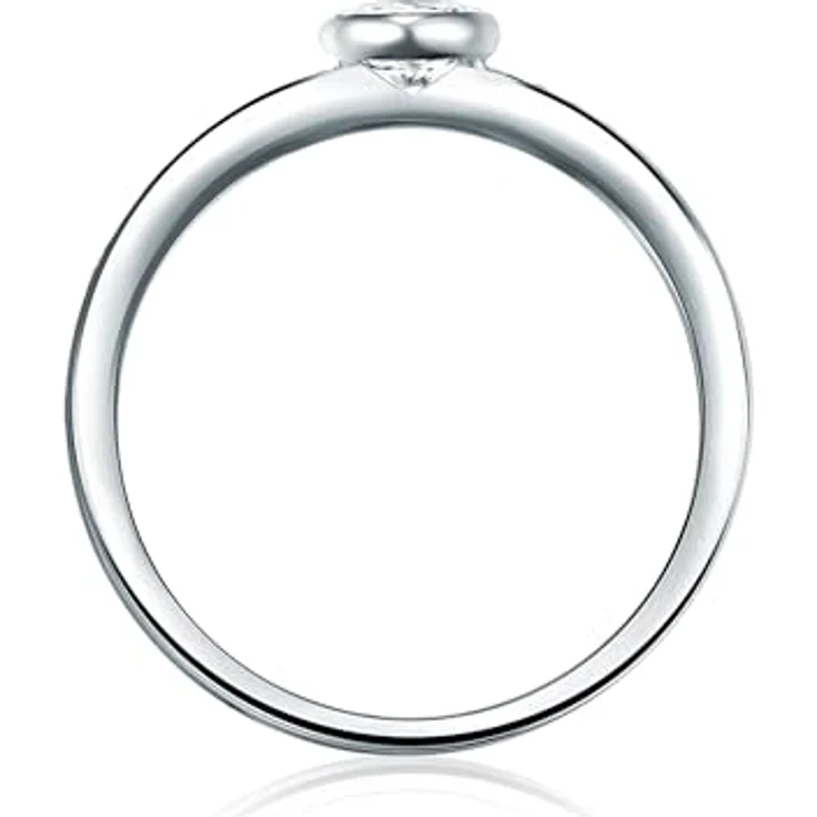 Trilani Damen Solitärring 925/- Sterling Silber, Zirkonia weiß in Brilliantschliff, Verlobungsring Antragsring – Bild 2