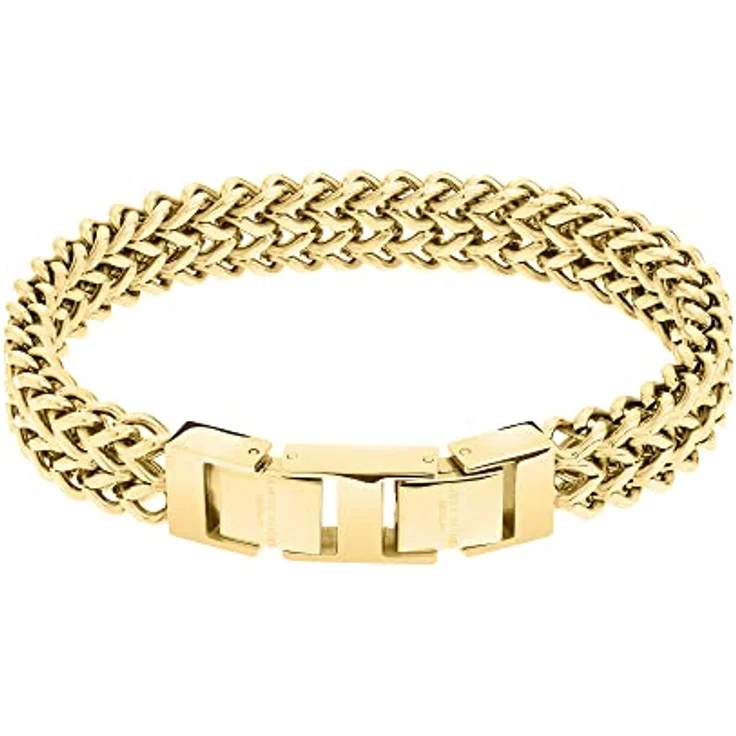 LIEBESKIND Berlin Armband LJ-1001-B-21, geflochtenes Edelstahlarmband in IP Gold, 21 cm mit Klappverschluss – Bild 1