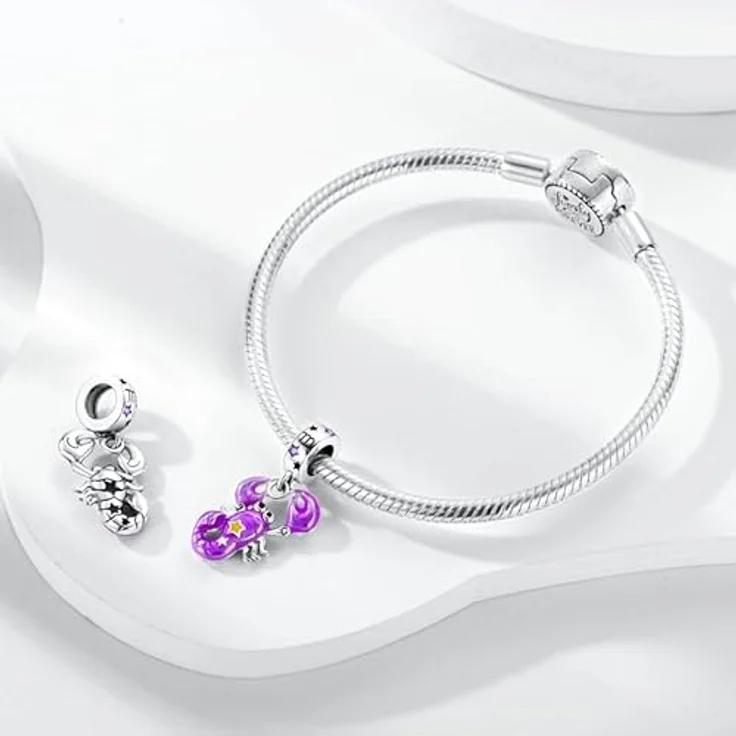 Pandach Damen Charm Anhänger Sternzeichen, 925 Sterling Silber mit Zirkonia, 12 Sternbilder Charms Beads, kompatibel mit Pandora Armband und Halskette – Bild 3
