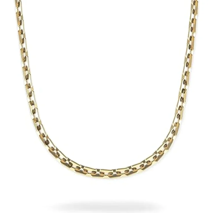 Copenhagen STUDIOS Edgy Necklace, Unisex Halskette aus 14K vergoldetem Edelstahl, gold, verstellbare Länge 45/48/51 cm, wasserfest & hautfreundlich – Bild 1
