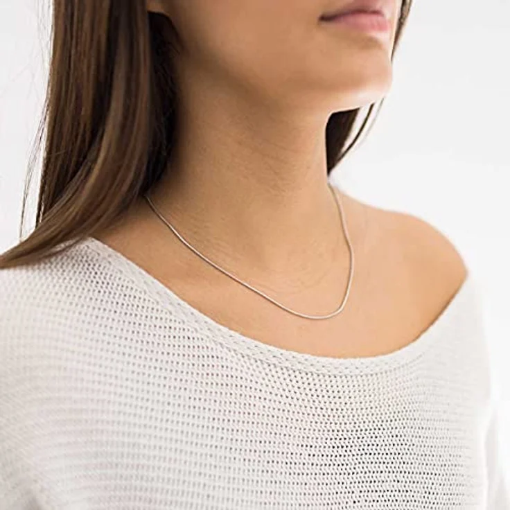 Materia Damen Schlangenkette aus 925 Silber, rhodiniert, 1,2mm, Kette in Längen von 22-55 cm – Bild 2