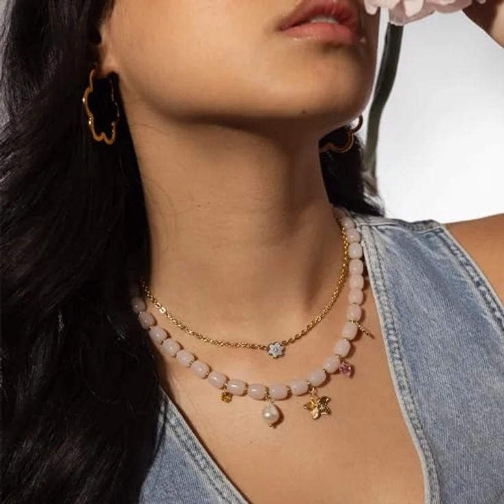 Purelei Flourish Damen Kette, goldfarbene Halskette aus langlebigem Edelstahl, wasserfest, verstellbare Länge 40-45 cm, ideal für individuellen Look – Bild 4