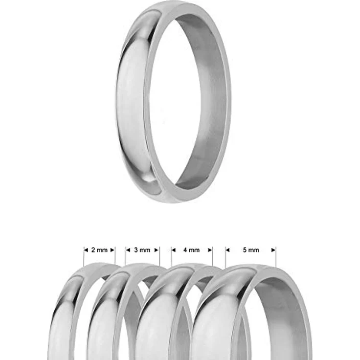Treuheld® Treuheld Edelstahl Ring, silbern, Ringgröße 52, Breite 2mm, glänzend, für Damen & Herren, als Freundschaftsring oder Verlobungsring – Bild 1