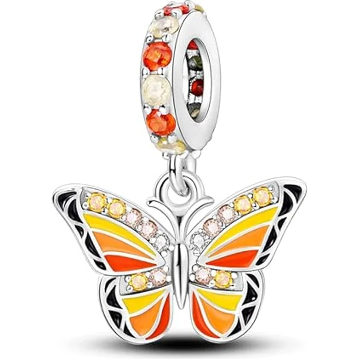 TINSLO Charm Anhänger Damen, 925 Sterling Silber mit Zirkonia-Steinen, kompatibel mit Pandora Armbänder und Halsketten, ideales Geschenk für Frauen und Mädchen – Bild 1