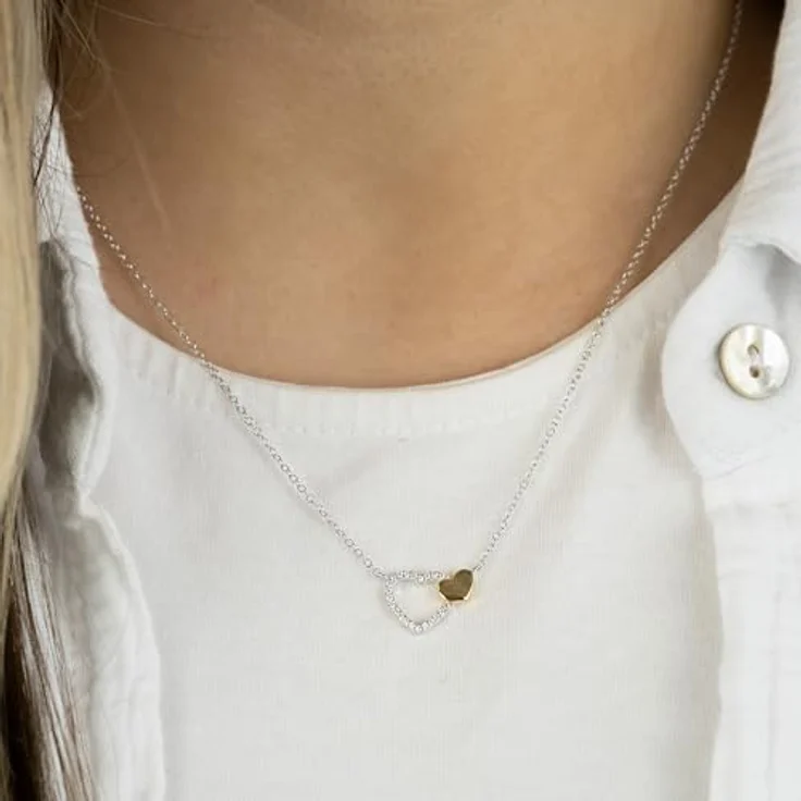 Engelsrufer Kette Bicolor Glaube, Liebe und Hoffnung, 925er Sterlingsilber mit Zirkonia, Karabinerverschluss, verstellbare Länge 40-44 cm – Bild 2