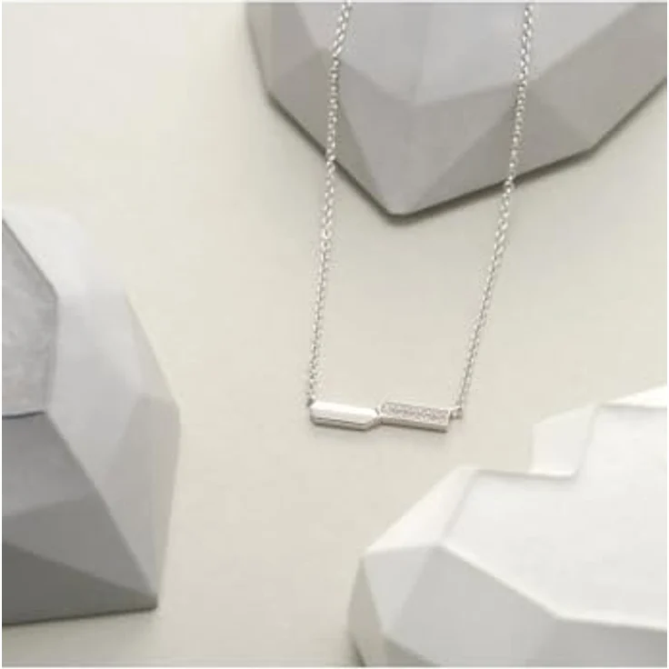 JETTE Damen-Kette 925er Silber, recycelt mit 17 Zirkonia, One Size – Bild 2