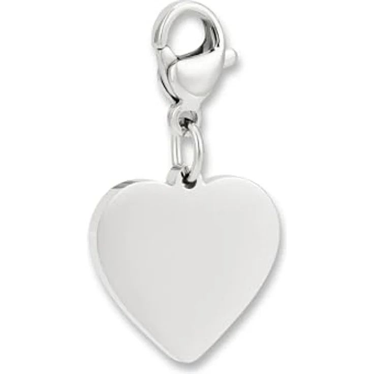 GD GOOD.designs Charms Anhänger Herz, Silberner Kettenanhänger aus 316L Edelstahl mit Karabiner-Verschluss, Wasserfest & Hypoallergen, Ideal für Bettelarmband – Bild 1