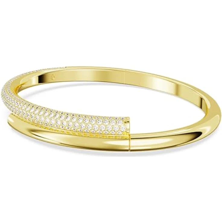 Swarovski Dextera Armreif, Vergoldetes Damenarmband mit Klarem Pavé, Magnetverschluss – Bild 2