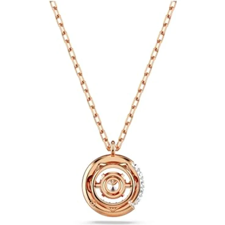 Swarovski Dextera Halskette, Rosé Vergoldete Damenhalskette mit Kristallpavé und Swarovski Zirconia, Weiß – Bild 4