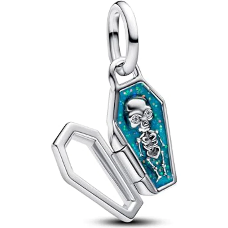 PANDORA Moments Glow-in-the-Dark Sarg Charm, aus Sterling Silber mit Zirkonia, kompatibel mit ME und Moments, 794058C01 – Bild 1