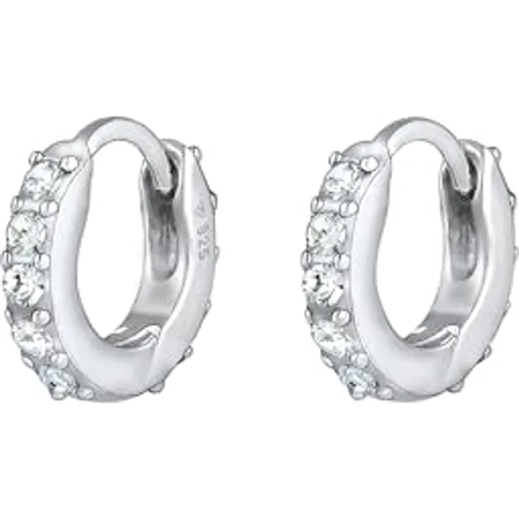 Elli Ohrringe Damen Creolen Mini Funkelnd mit Swarovski Kristallen in 925 Sterling Silber