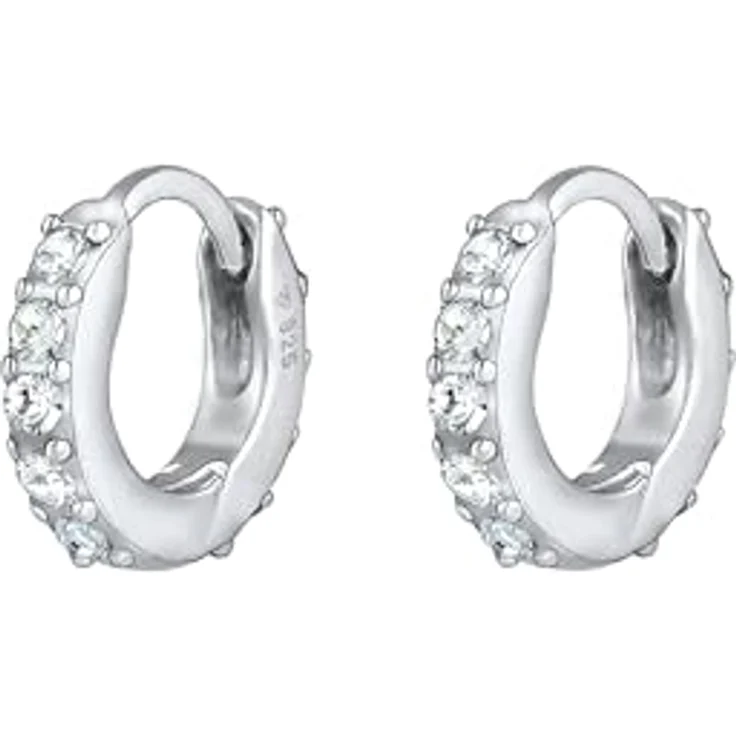 Elli Ohrringe Damen Creolen Mini Funkelnd mit Swarovski Kristallen in 925 Sterling Silber – Bild 1