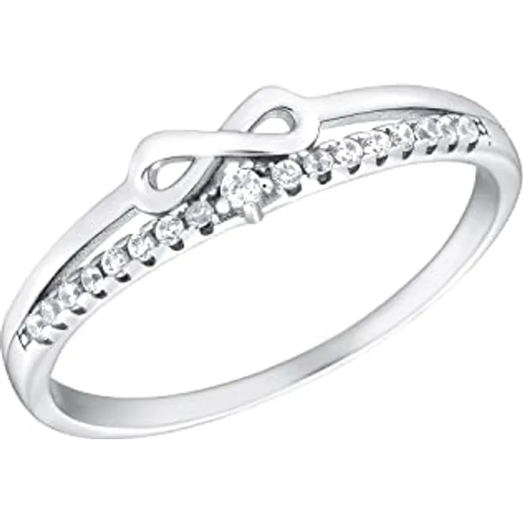 Amor Damen Ring 925 Sterling Silber mit Zirkonia, Infinity Symbol, Schmuck Geschenk Box, 2035634