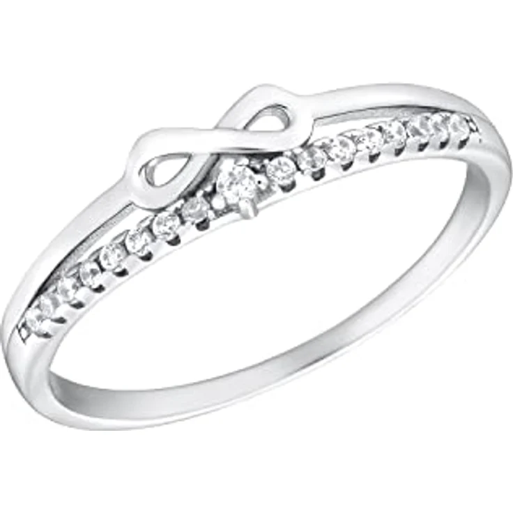Amor Damen Ring 925 Sterling Silber mit Zirkonia, Infinity Symbol, Schmuck Geschenk Box, 2035634 – Bild 1
