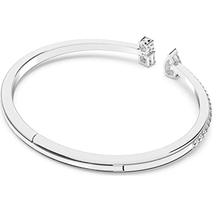 Swarovski Mesmera Armreif, Weiss, Rhodiniert, mit Kristallpavé und tropfenförmigem Element – Bild 4