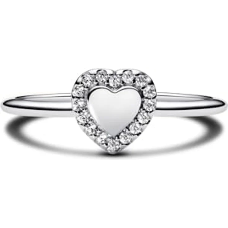 PANDORA Timeless Gravierbarer Herz Strahlenkranz Ring aus Sterling Silber mit Zirkonia, Größe: 54, personalisierbar – Bild 4