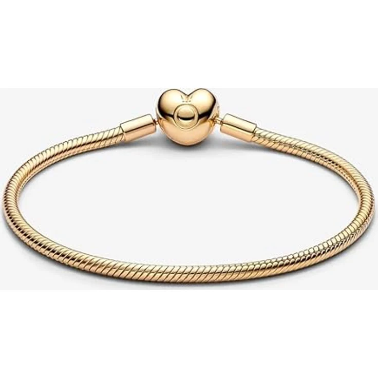 PANDORA Moments Schlangen-Gliederarmband mit Herz-Verschluss, Sterling Silber mit vergoldeter Metalllegierung, kompatibel mit bis zu 16 Charms, Größe:18, 563050C00-18 – Bild 3